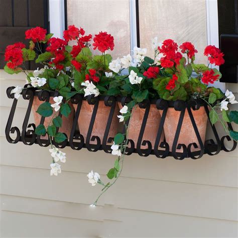 window flower metal boxes|36 inch metal window box.